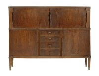 Lot 763 - A walnut high sideboard