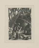 Lot 224 - Clare Leighton (1898-1989)
'CHAIR BODGERS' 
Wood engraving