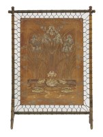 Lot 466 - A Jugendstil leather screen