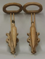 Lot 735 - A pair of Modernist oak wall lights
