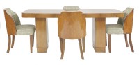 Lot 504 - A set of four Art Deco walnut 'cloud' dining chairs