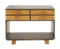 Lot 505 - An Art Deco walnut and birch(?) veneered side table