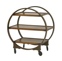 Lot 524 - A walnut three-tier hostess trolley