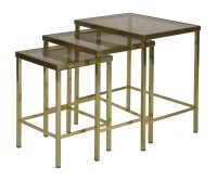 Lot 717 - A nest of three tubular brass tables