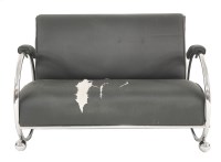 Lot 743 - A tubular chrome two-seater settee