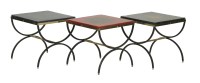 Lot 744 - Three coloured perspex top tables