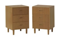 Lot 692 - A pair of oak bedside cupboards