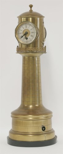 Lot 263 - A Victorian brass lighthouse clock