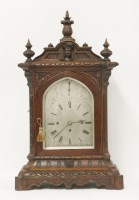 Lot 260 - A good Victorian oak mantel clock