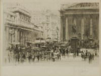 Lot 146 - William Walcot (1874-1943)
'BANK OF ENGLAND AND THE ROYAL EXCHANGE'
Etching and drypoint