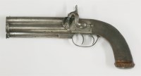 Lot 126 - An over-and-under muzzle loading percussion pistol