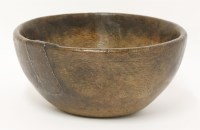 Lot 77 - A Continental(?) burrwood dairy bowl