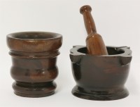 Lot 79 - Two lignum vitae mortars