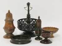 Lot 85 - A Georgian carved and ebonised cruet stand