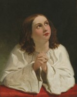 Lot 208 - George Smith (1829-1901)
A YOUNG GIRL PRAYING
Signed and dated 1856(?)