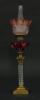 Lot 279 - A Victorian brass Corinthian column oil lamp