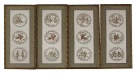 Lot 313 - Four silk Panels
