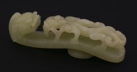 Lot 144 - A celadon jade Belt Hook
