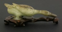 Lot 163 - An unusual jade Goose