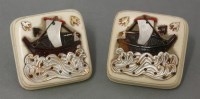 Lot 481 - An attractive pair of Shibayama Studs