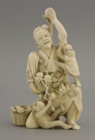 Lot 457 - A Japanese ivory Fruiterer