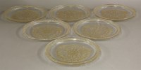 Lot 183 - A set of six Lalique 'Chasse Chiens' glass plates