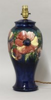 Lot 540 - A Moorcroft 'Anemone' pattern lamp