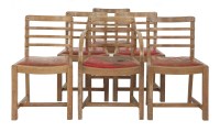 Lot 222 - A set of eight oak dining chairs