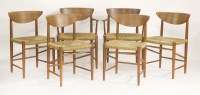Lot 666 - A set of six teak model 316 dining chairs