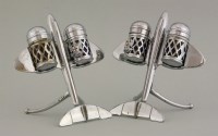Lot 166 - A pair of chrome 'jet plane' cruets