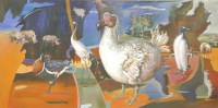 Lot 418 - Caroline Kent (contemporary)
DODO AND FRIENDS
Signed with monogram l.r.