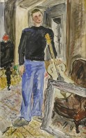 Lot 382 - John Theodore Harrison (1914-2002)
'ROBERT LE GUITARISTE'
Signed and dated 1944 l.r.
