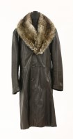 Lot 165 - A gentleman's brown leather mid-length coat