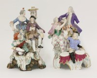 Lot 1083 - Two Meissen figure groups