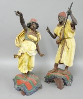 Lot 1164 - A pair of Victorian spelter Arabs