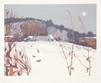 Lot 300 - Joan Wilson 
'SNOW MOON';
'GREEN BARLEY';
'MOONRISE'
Three screenprints