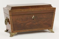 Lot 78 - A figured mahogany tea caddy