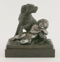 Lot 115 - A bronze group 'Gelert'