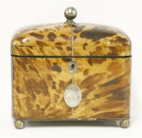 Lot 88 - A Victorian tortoiseshell twin compartment tea caddy