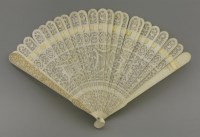 Lot 580 - A Canton ivory brise Fan