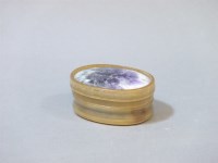 Lot 132 - A Blue John mounted horn snuff box