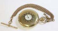 Lot 343 - A 9ct gold top wind half hunter pocket watch