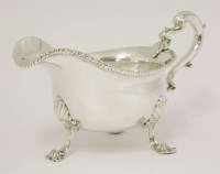 Lot 190 - A George II silver sauce boat