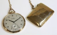 Lot 384 - An Art Deco 9ct gold Cyma De Luxe open-faced pocket watch