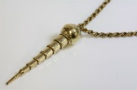 Lot 387 - A gold telescopic action propelling pencil
