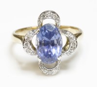 Lot 449 - A sapphire and diamond quatrefoil cluster ring