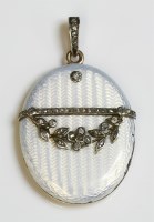 Lot 370 - A Russian Fabergé gold and silver diamond set locket