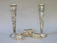 Lot 156 - A pair of Chinese silver spill vases