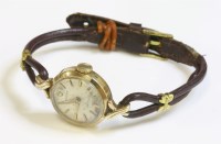 Lot 419 - A ladies' 9ct gold Rolex Precision mechanical strap watch
