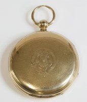 Lot 319 - An 18ct gold hunter pocket watch